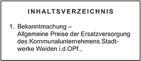 Inhaltsverzeichnis - Amtsblatt Nr. 19 / 2023