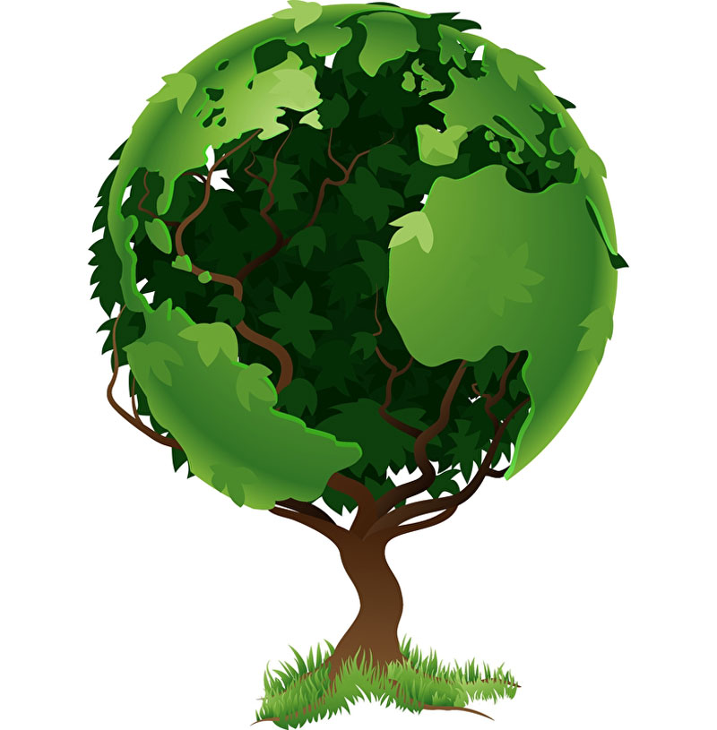 Dieses Bild zeigt einen  Baum mit eine Baumkrone als Weltkugel stilisiert.