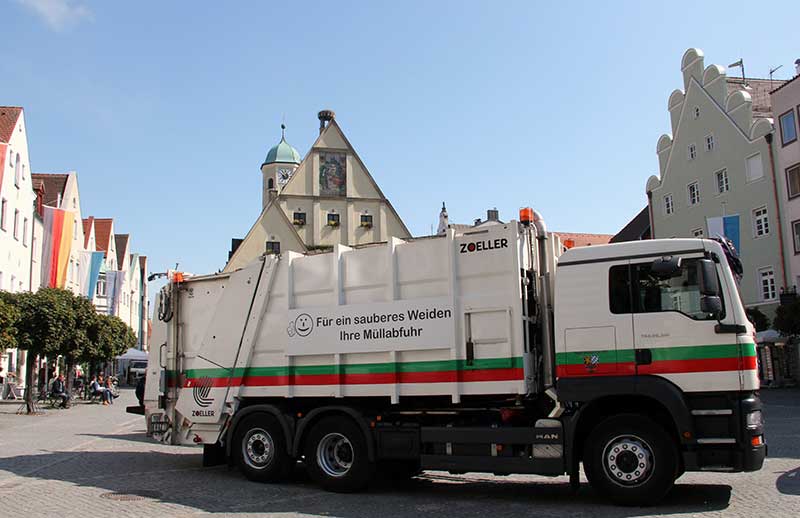 Dieses Bild zeigt ein Entsorgungsfahrzeug der Müllabfuhr.