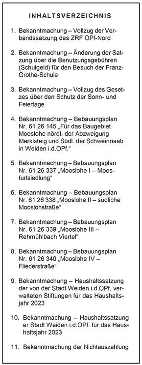 Inhaltsverzeichnis - Amtsblatt Nr. 06 / 2023 (JPG-Datei)