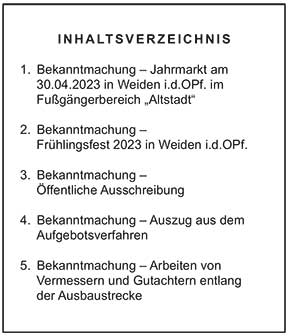 Inhaltsverzeichnis - Amtsblatt Nr. 07 / 2023 (JPG-Datei)