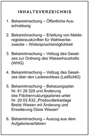 Inhaltsverzeichnis - Amtsblatt Nr. 12 / 2023 (JPG-Datei)